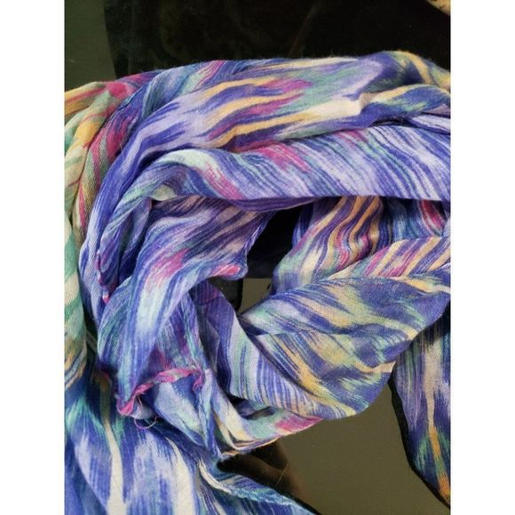 LA Double 7 Aztec Purple Multicolored Infinity Scarf Wrap Boho Chevron - Picture 1 of 7